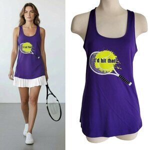 Sport-Tek Tennis "I'd Hit That" Purple Tank Top Racerback Size M